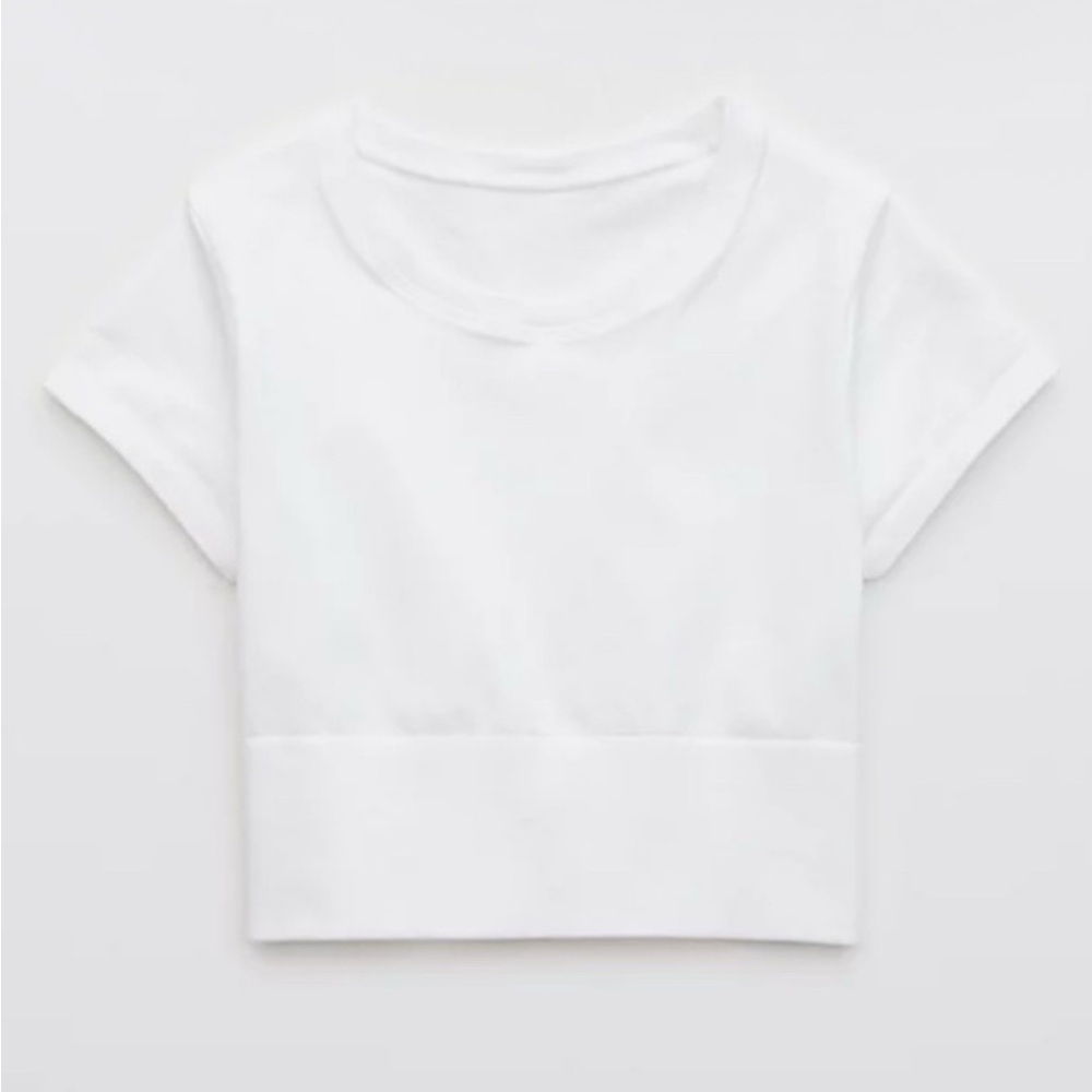 Aerie White Crop Top Classic Design